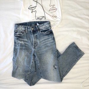 H&M Spain 24 Distressed Blue Button-Fly Jeans